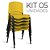 Cadeira Plástica Fixa Kit 5 A/E Amarelo Lara - Imagem 1