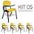 Cadeira Plástica Universitária Kit 5 A/E Amarelo Lara - Imagem 1