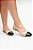 Sara - Sapatilha Feminina Slingback Bicolor Bico Quadrado Preto/Nude - Imagem 3
