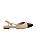 Sara - Sapatilha Feminina Slingback Bicolor Bico Quadrado Preto/Nude - Imagem 1