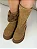 Babi - Bota Cozy Plataforma com Pelo Camurça Caramelo - Imagem 5