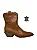 Asha - Bota Couro Western Cano Curto Caramelo - Imagem 1