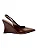 Elise - Sapato Feminino Slingback Anabela Marrom - Imagem 1