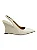 Elise - Sapato Feminino Slingback Anabela Off White - Imagem 1
