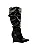 Elise - Bota Cano Longo Slouch Bico Fino Salto Anabela Preto - Imagem 1
