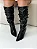 Elise - Bota Cano Longo Slouch Bico Fino Salto Anabela Preto - Imagem 4