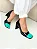 Gabrielle - Sapato Scarpin Bico Quadrado Preto/Turquesa - Imagem 5