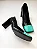Gabrielle - Sapato Scarpin Bico Quadrado Preto/Turquesa - Imagem 15