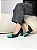 Gabrielle - Sapato Scarpin Bico Quadrado Preto/Turquesa - Imagem 2