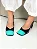 Gabrielle - Sapato Scarpin Bico Quadrado Preto/Turquesa - Imagem 4