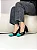 Gabrielle - Sapato Scarpin Bico Quadrado Preto/Turquesa - Imagem 3