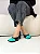 Gabrielle - Sapato Scarpin Bico Quadrado Preto/Turquesa - Imagem 4