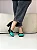 Gabrielle - Sapato Scarpin Bico Quadrado Preto/Turquesa - Imagem 6