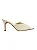 Alina - Tamanco Feminino Bico Folha Peep Toe Off White - Imagem 1