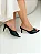 Alina - Tamanco Feminino Bico Folha Peep Toe Preto - Imagem 2