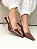 Izabel - Sapato Slingback Bico Fino Salto Fino em Metal Dourado Marrom - Imagem 3