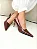 Izabel - Sapato Slingback Bico Fino Salto Fino em Metal Dourado Marrom - Imagem 2