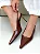 Izabel - Sapato Slingback Bico Fino Salto Fino em Metal Dourado Marrom - Imagem 5