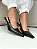 Izabel - Sapato Slingback Bico Fino Salto Fino em Metal Dourado Preto - Imagem 3