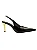 Izabel - Sapato Slingback Bico Fino Salto Fino em Metal Dourado Preto - Imagem 1
