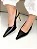Izabel - Sapato Slingback Bico Fino Salto Fino em Metal Dourado Preto - Imagem 4