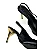 Izabel - Sapato Slingback Bico Fino Salto Fino em Metal Dourado Preto - Imagem 9
