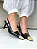 Helena - Sapato Slingback Bico Fino Ponteira Metálica Salto Fino Preto - Imagem 3