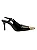 Helena - Sapato Slingback Bico Fino Ponteira Metálica Salto Fino Preto - Imagem 1