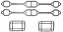 Kit juntas de escapamento para motor náutico V8 Mercruiser 5.0L e 5.7L 3852468 - Imagem 1