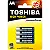 Pilha Alcalina AAA 1,5V LR03GCP (C/4 Pilhas) Toshiba - Imagem 1