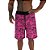 Bermuda Masculina Moletom MXD Conceito Caveiras e Rosas Rosa Fluorescente - Imagem 1