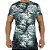 Camiseta Longline Fullprint Masculina MXD Conceito Folhas Azuis - Imagem 1