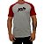 Camiseta Tradicional Masculina MXD Conceito Raglan Mescla e Vermelho - Imagem 1