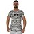 Camiseta Longline Masculina MXD Conceito Listrado Branco Com Preto - Imagem 1