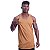 Regata Longline Cavada Lisa Masculina MXD Conceito 100% Algodão Caramelo - Imagem 1