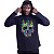 Camiseta Manga Longa Longline Com Touca MXD Conceito Caveira Quadriculada - Imagem 1