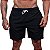Short Tactel Listrado Elastic Masculino MXD Conceito 3 Bolsos Preto Com Listra Branca - Imagem 1