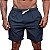 Short Tactel Listrado Elastic Masculino MXD Conceito 3 Bolsos Chumbo Com Listra Branca - Imagem 1
