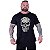 Camiseta Longline Estampada Plus Size MXD Conceito Manga Curta Caveira Estilhaços - Imagem 1