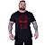 Camiseta Longline Estampada Plus Size MXD Conceito Manga Curta Red Punk Skull - Imagem 1