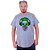 Camiseta Longline Estampada Plus Size MXD Conceito Manga Curta Green Glasses Skull - Imagem 1