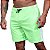 Short Tactel Listrado Elastic Masculino MXD Conceito 3 Bolsos Verde Fluorescente Neon Com Listra Branca - Imagem 1