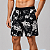 Bermuda Masculina Moletom MXD Conceito Preta Flores e Folhagem - Imagem 1