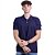 Camisa Polo Piquet Premium Penteado Masculina 50% Algodão 50% Poliéster MXD Conceito Azul Marinho Sólido - Imagem 4