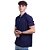 Camisa Polo Piquet Premium Penteado Masculina 50% Algodão 50% Poliéster MXD Conceito Azul Marinho Sólido - Imagem 3
