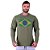 Camiseta Manga Longa Moletinho MXD Conceito Brasil Bandeira Riscada - Imagem 1