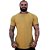 Camiseta Longline 100% Algodão Masculina MXD Conceito Lavado Estonado em Rolo Amarelo - Imagem 1