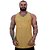 Regata Longline 100% Algodão Masculina MXD Conceito Lavado Estonado em Rolo Amarelo - Imagem 1