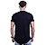 Camiseta Longline Decote V Masculina MXD Conceito 100% Algodão 30.1 Penteado PIMA-USA Preto - Imagem 3