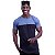 Camiseta Longline 100% Algodão Masculina MXD Conceito Bicolor Azul Petróleo e Preto - Imagem 1